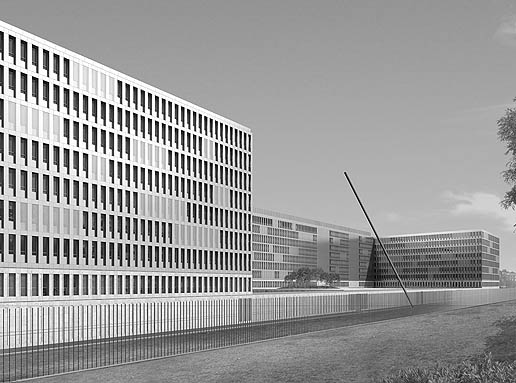 Erdachsparallele Berlin, Wettbewerbsentwurf fr den Bundesnachrichtendienst Berlin